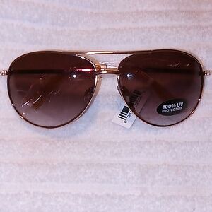 Liz Claiborne Gold Aviator Sunglasses with Brown Lenses